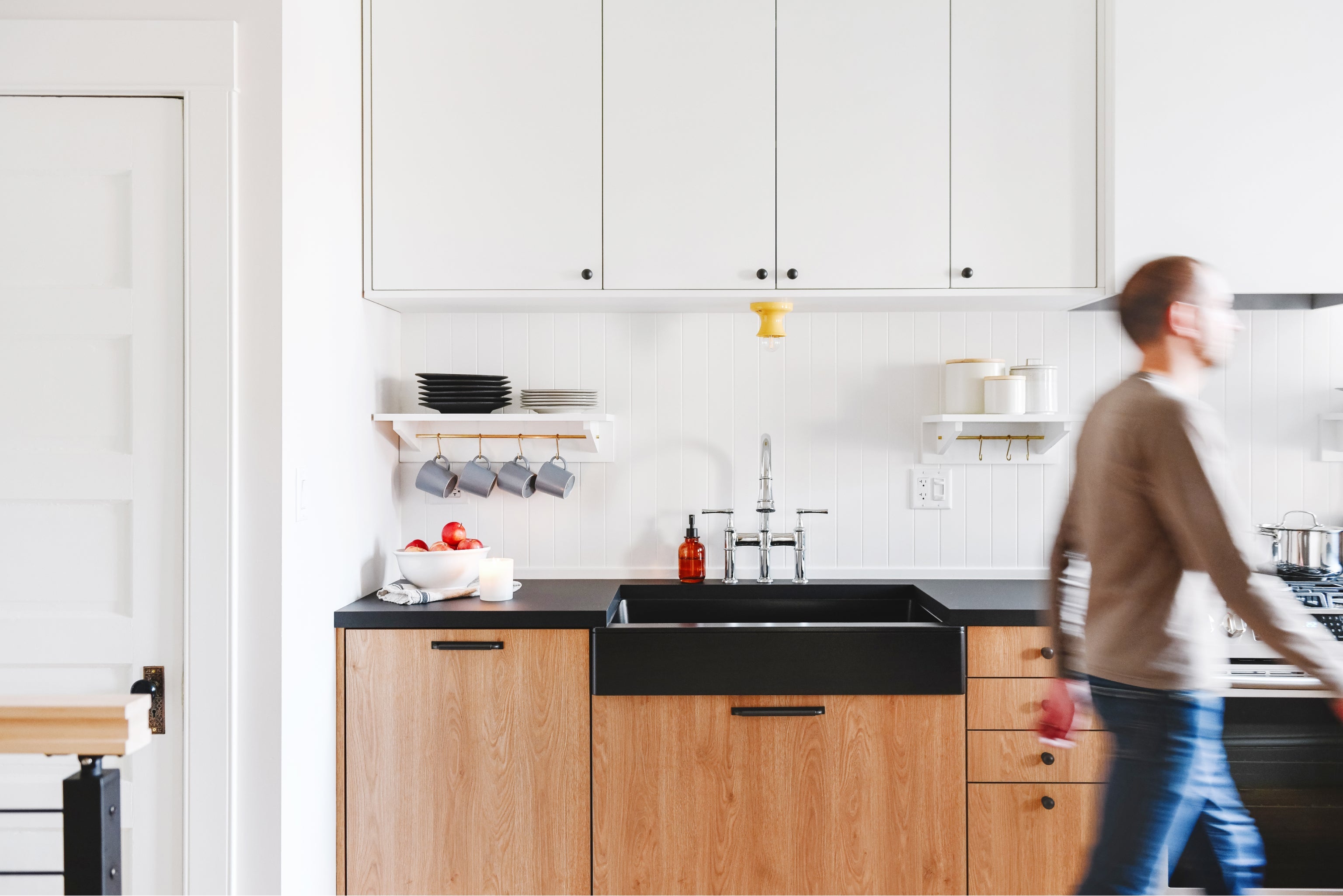 Modern Warmth: White Slab & Tahoe Kitchen Reveal