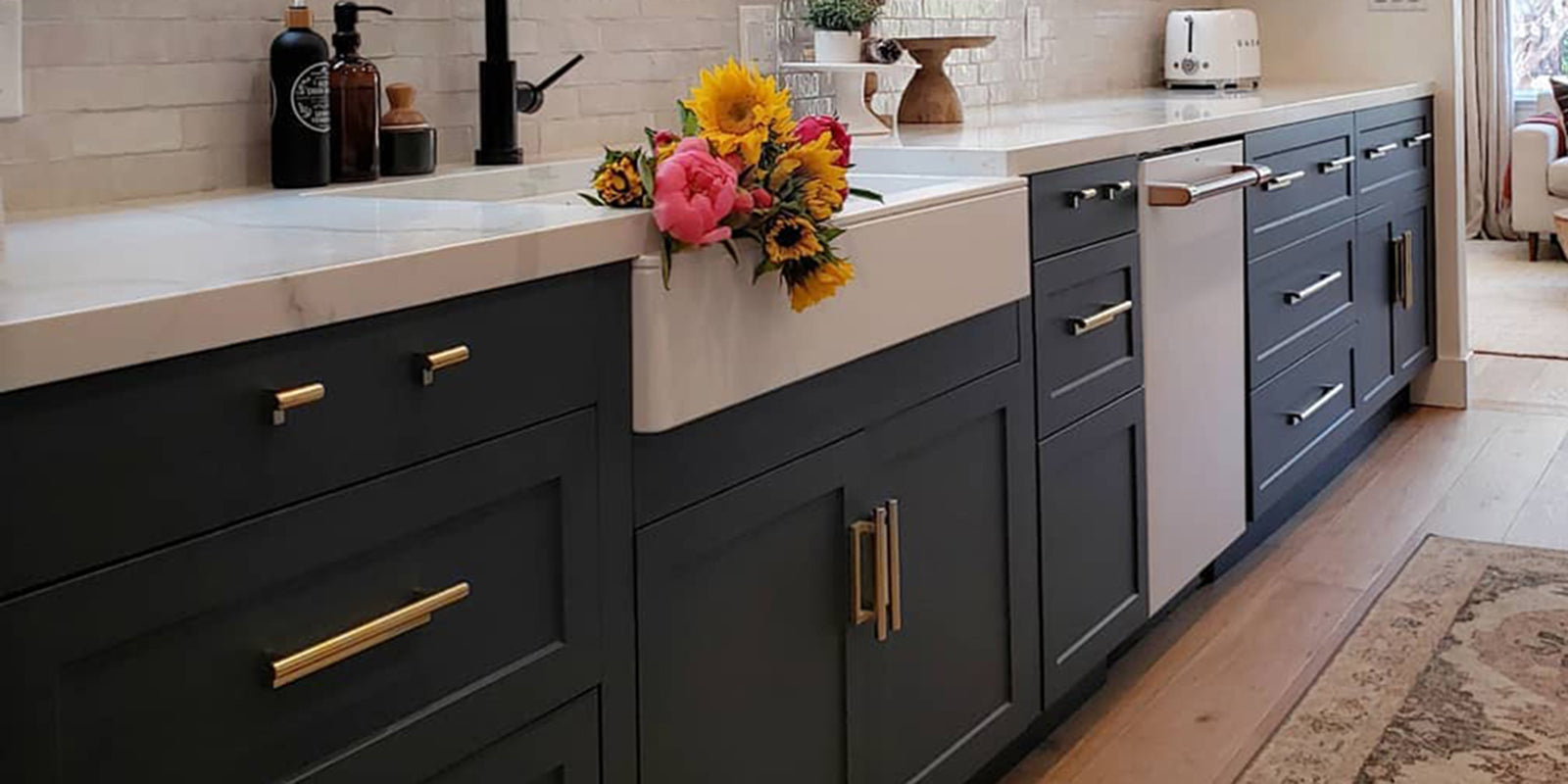 Amazing Galley Kitchen in Dark, Night Sky Shaker