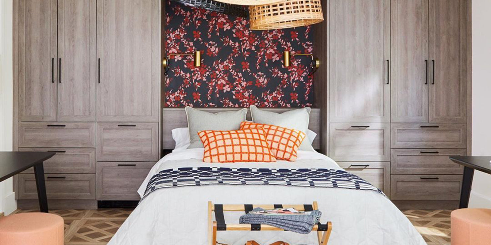 Clever Storage Wall Transforms this Unused Room into a Heavenly Guest Retreat