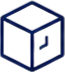 3D blue outlined cube icon