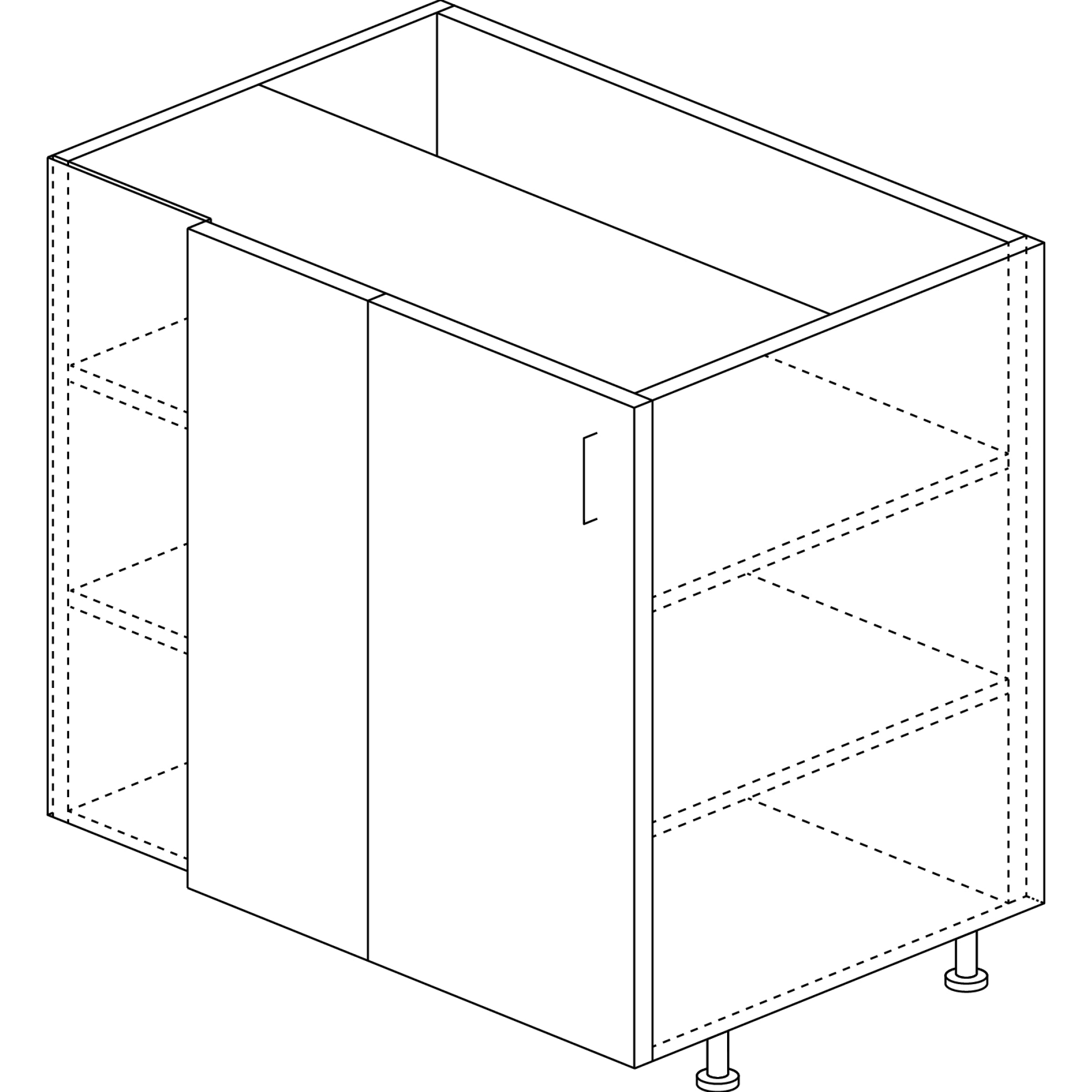 Base Cabinet: Blind Corner (Includes Filler) 30"H x 24"D