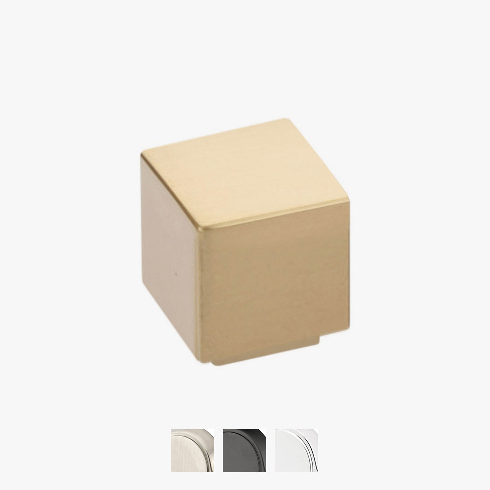 Modern Rectangular Allerton Knob by Emtek 1" Satin Nickel