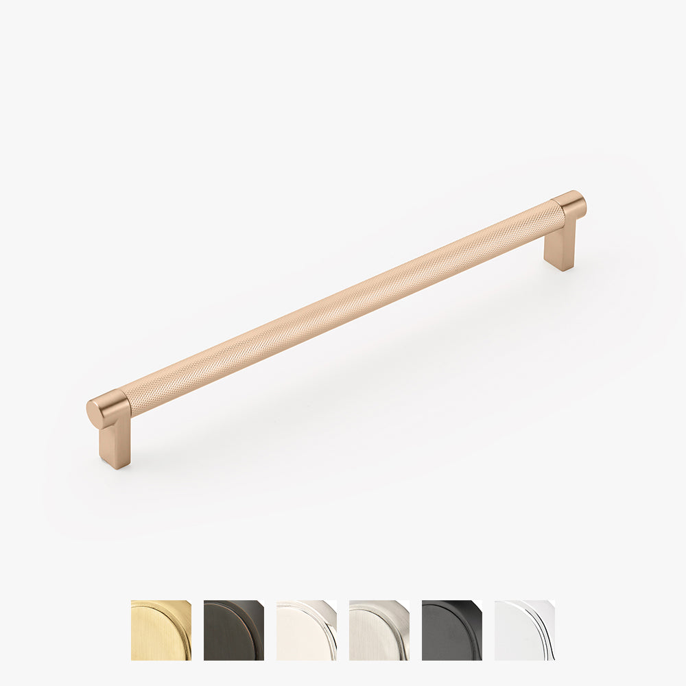 Select 10in Cabinet Pull by Emtek Knurled (KN) Satin Copper