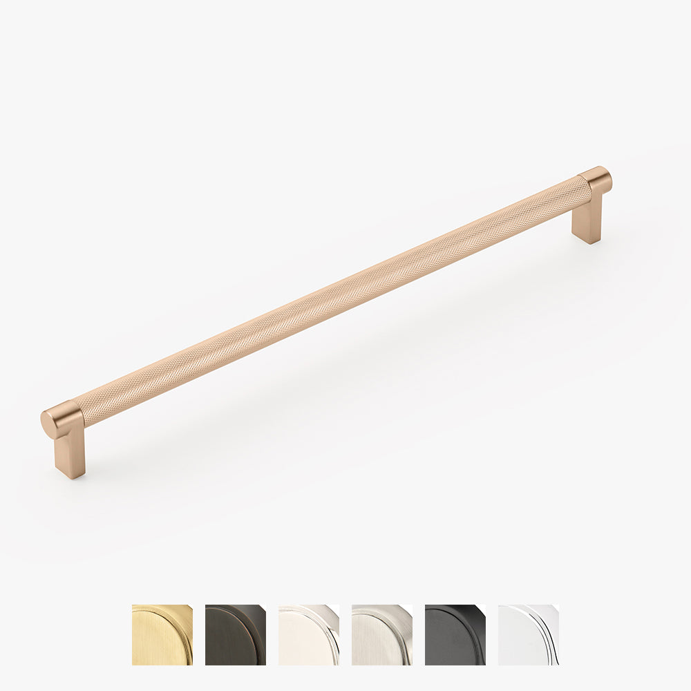 Select 12in Cabinet Pull by Emtek Knurled (KN) Satin Copper