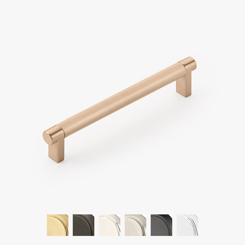 Select 6in Cabinet Pull by Emtek Knurled (KN) Satin Copper