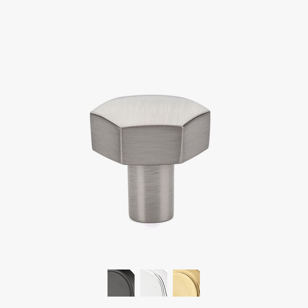 Urban Modern Mod Hex Knob by Emtek 1-1/8" Satin Nickel