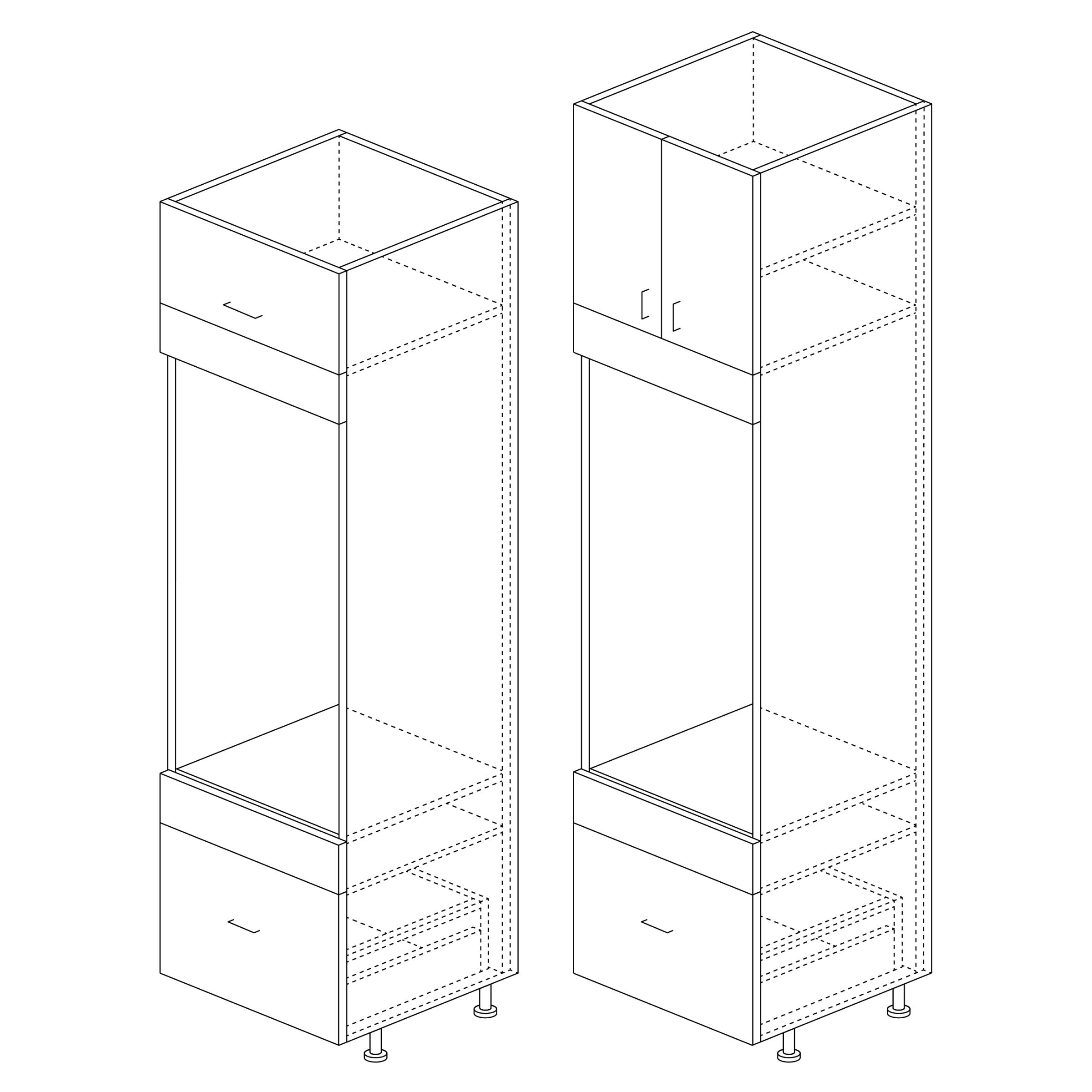 Tall Cabinet: Double Oven 90"H x 24" D
