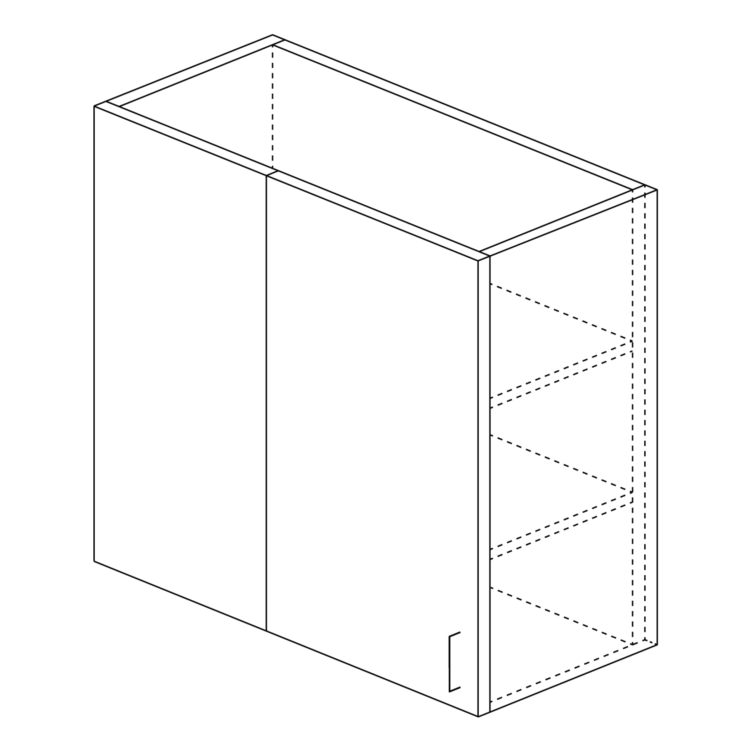 Wall Cabinet: Blind Corner 40"H x 12"D