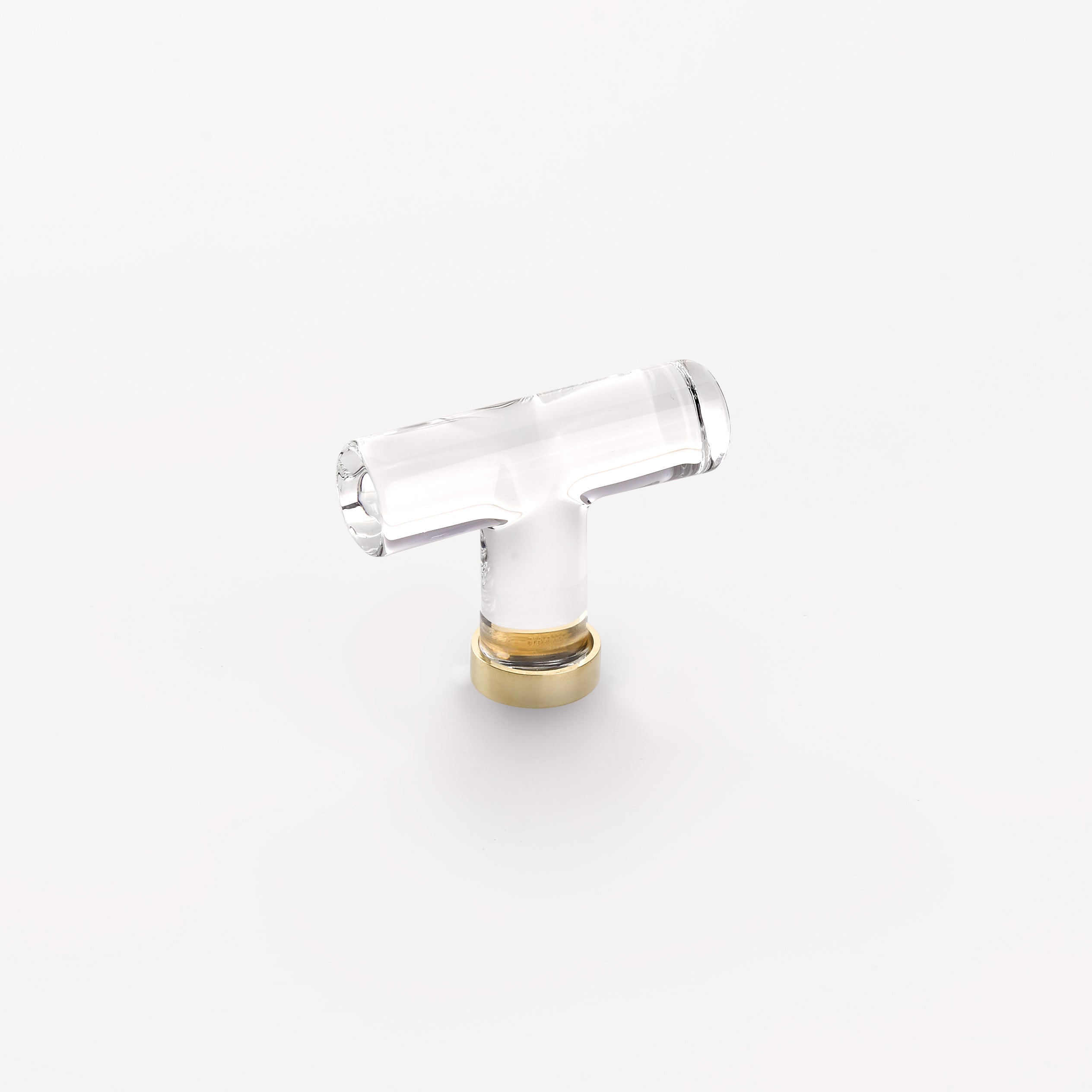2-1/8in Crystal T-Knob by Emtek Polished Brass