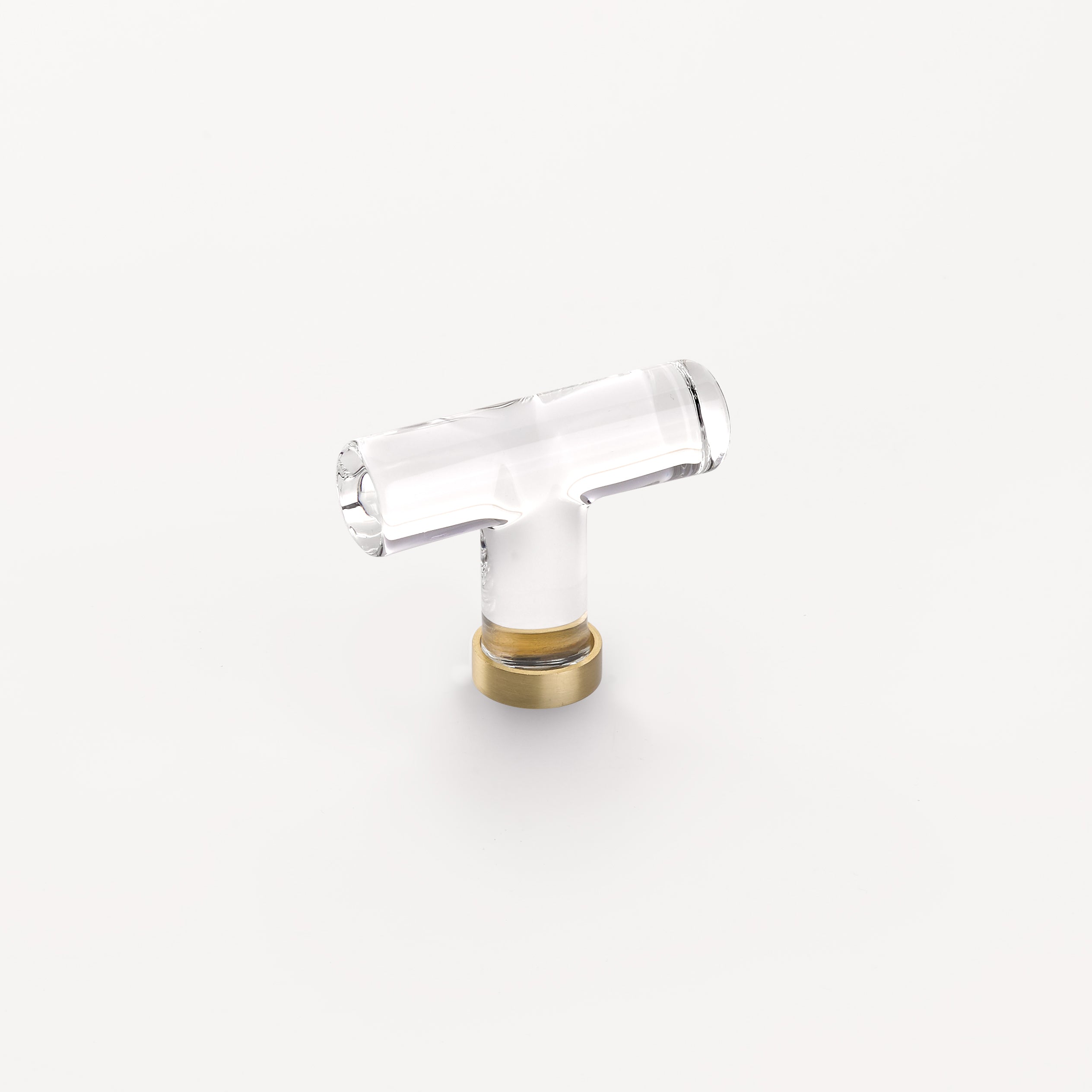 2-1/8in Crystal T-Knob by Emtek Satin Brass