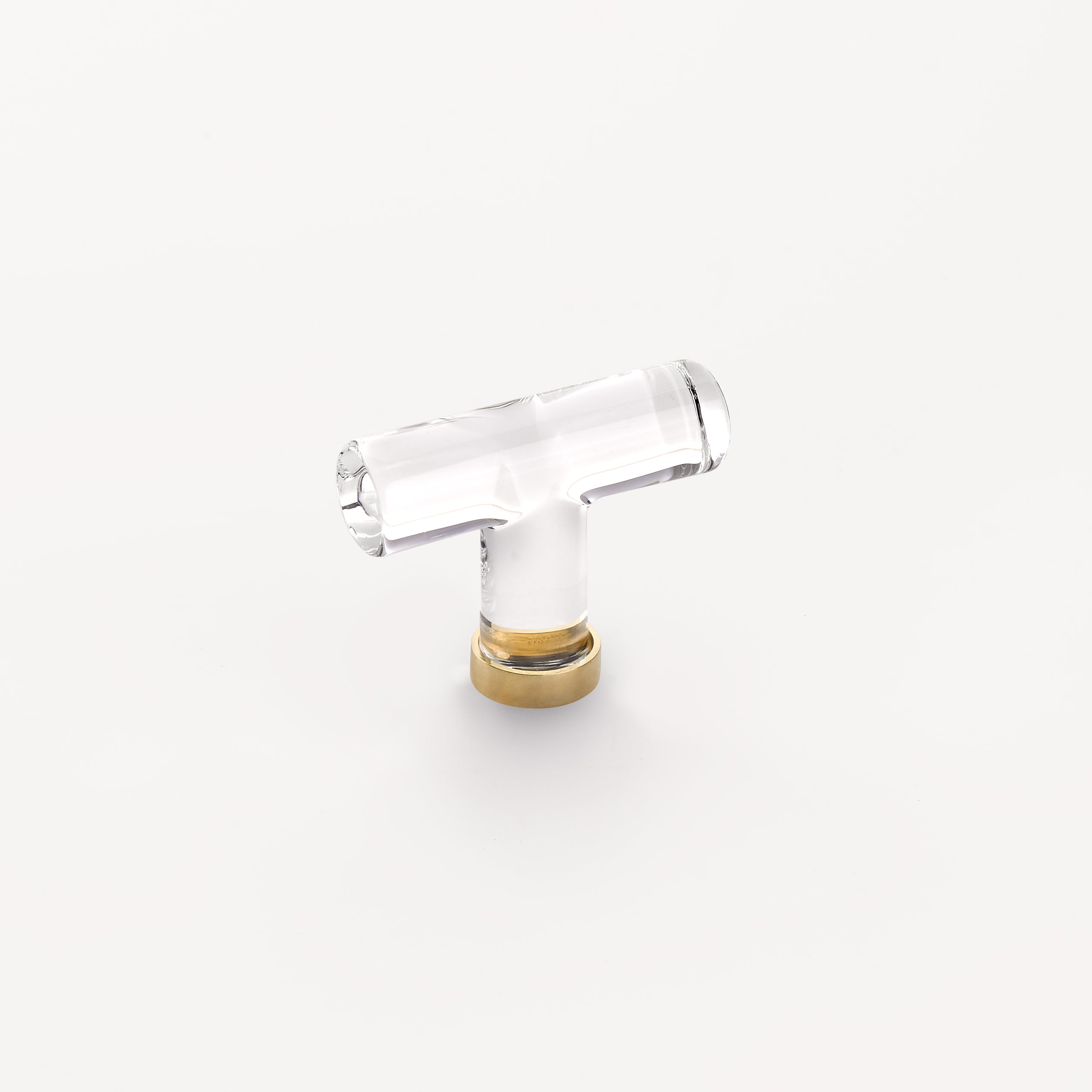 2-1/8in Crystal T-Knob by Emtek Unlacquered Brass