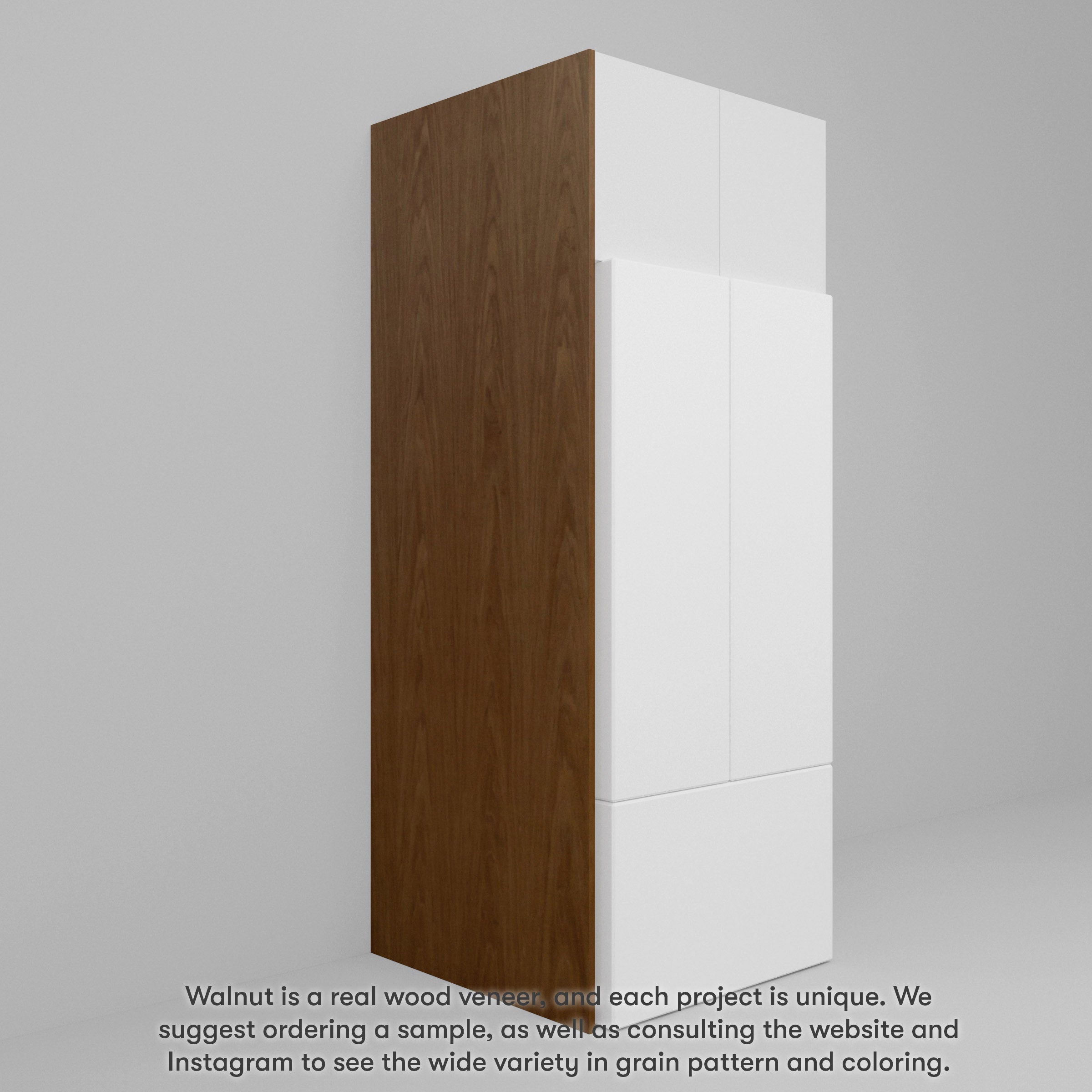 Walnut Slab Cover Panel for Akurum (Vertical Grain) 36" x 95" / Walnut - Vertical