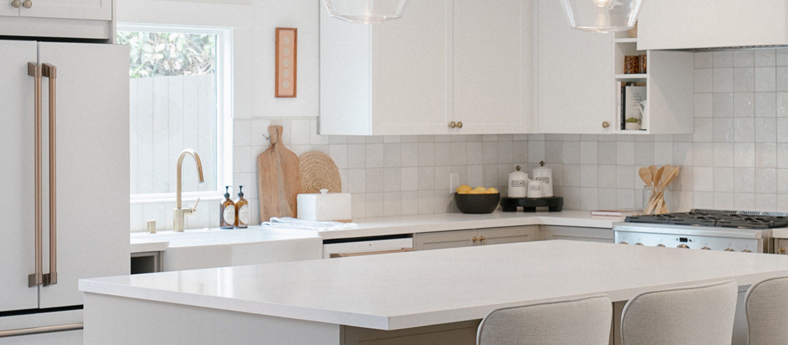 Calming Two-tone Kitchen Inside The Centennial House