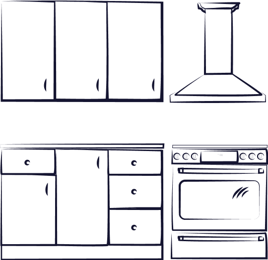 kitchen cabinet illustration