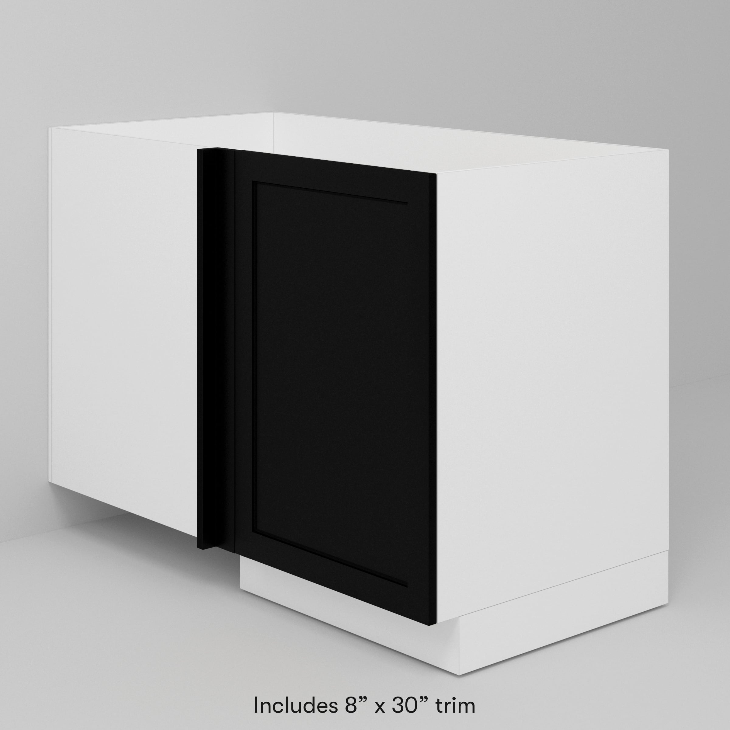 Black Supermatte Slab Door for Sektion 21" Corner Cabinet / 30" (W/TRIM) / Black