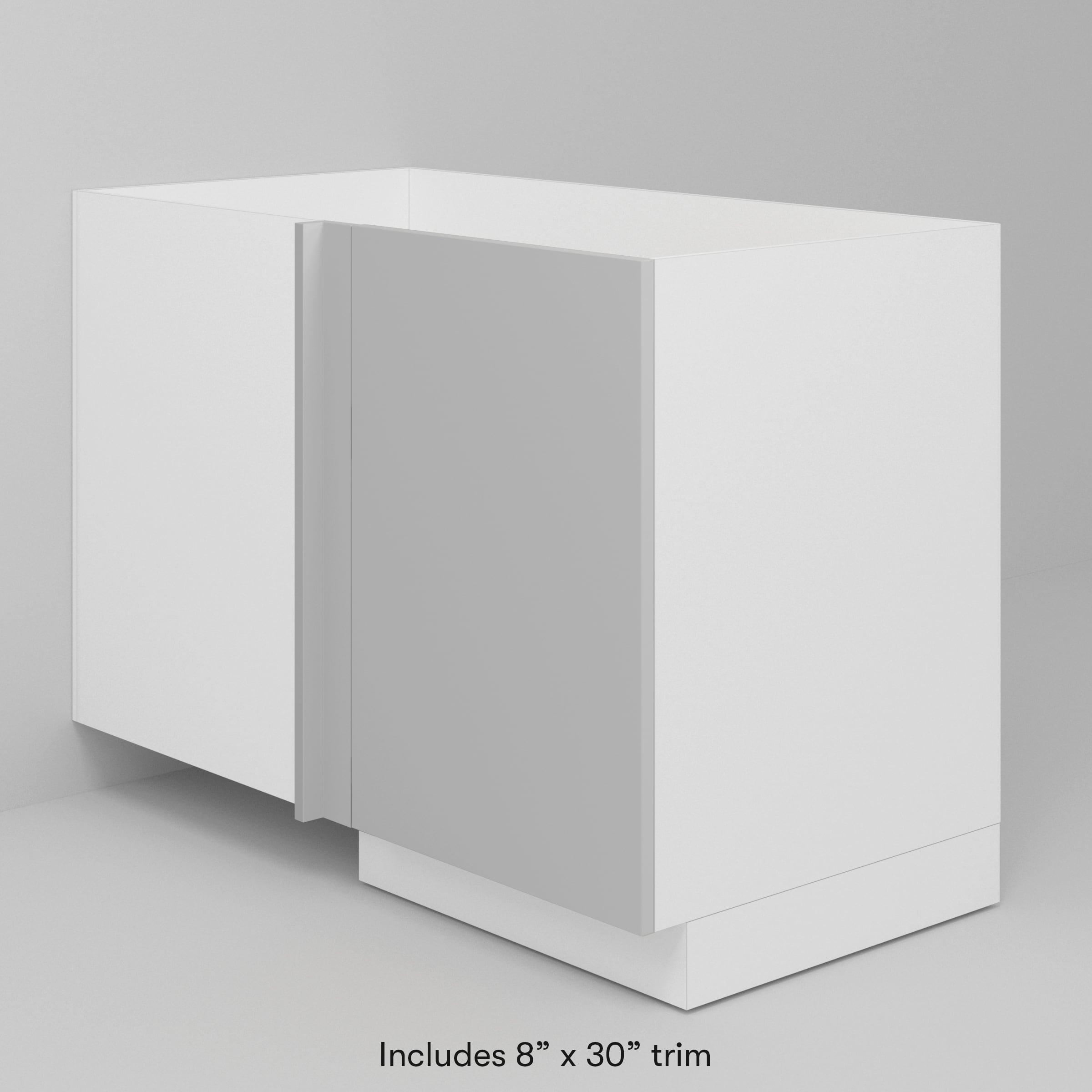 White Supermatte Slab Door for Sektion 21" Corner Cabinet / 30" (W/TRIM) / White