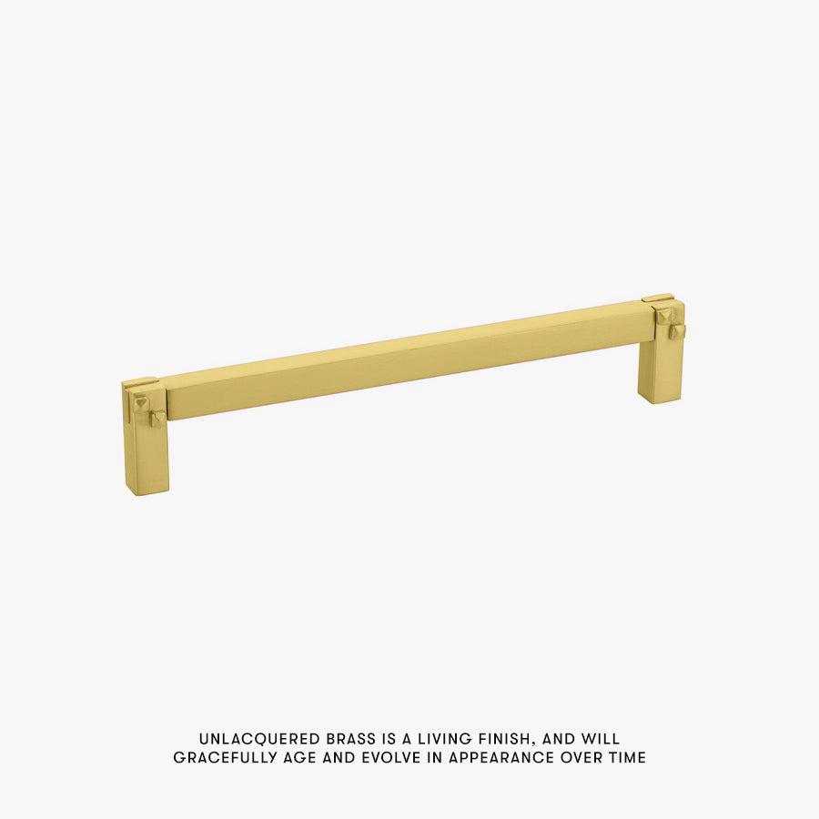 Arts and Crafts Mortise and Tenon Pull by Emtek 6" / Unlacquered Brass