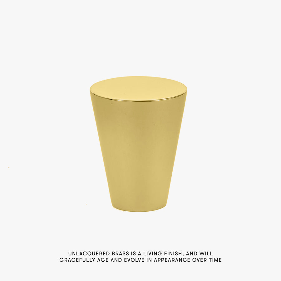 Contemporary Cone Knob by Emtek 1-1/8" / Unlacquered Brass
