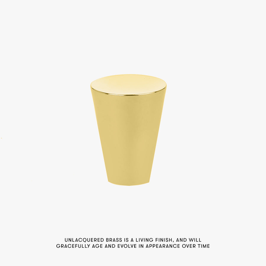 Contemporary Cone Knob by Emtek 1" / Unlacquered Brass