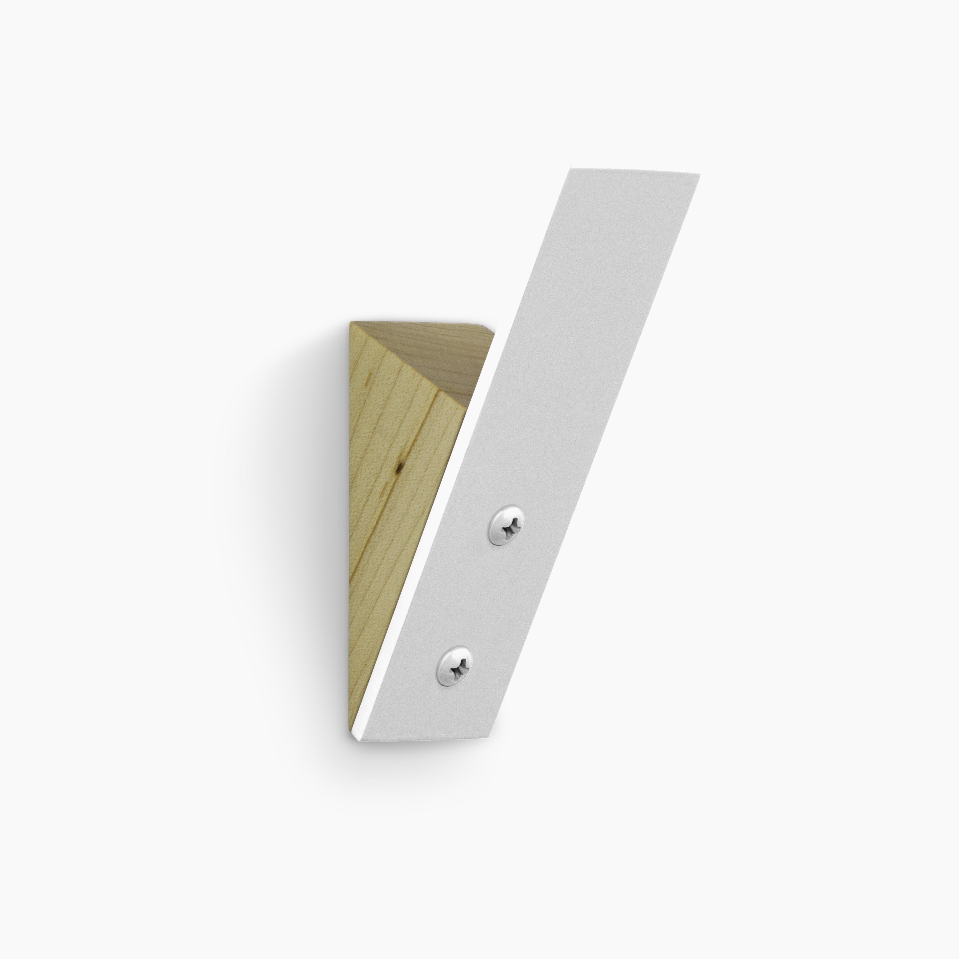 Shard Maple Wall Hook by Shelfology Drywall / White