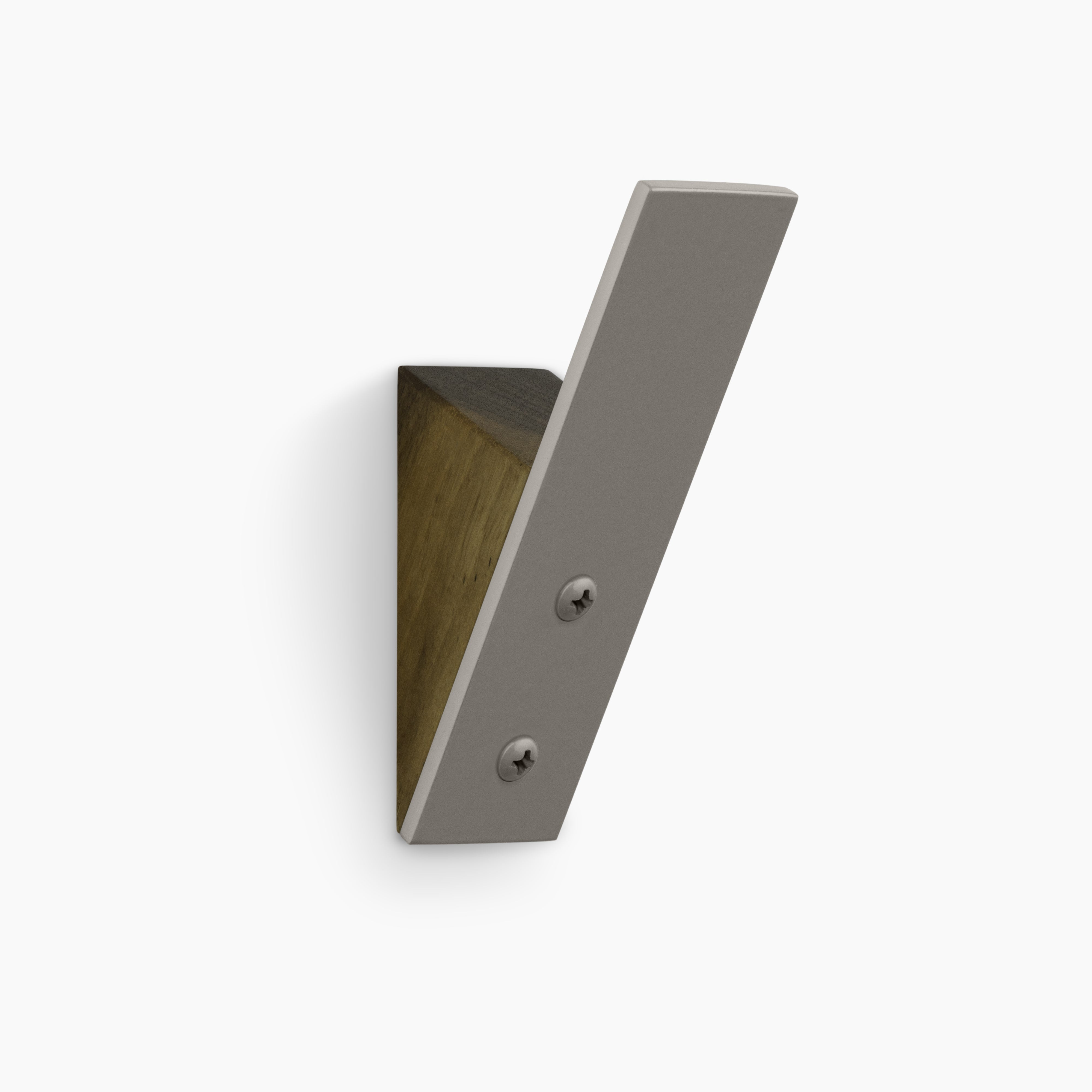 Shard Walnut Wall Hook by Shelfology Drywall / Desert Grey