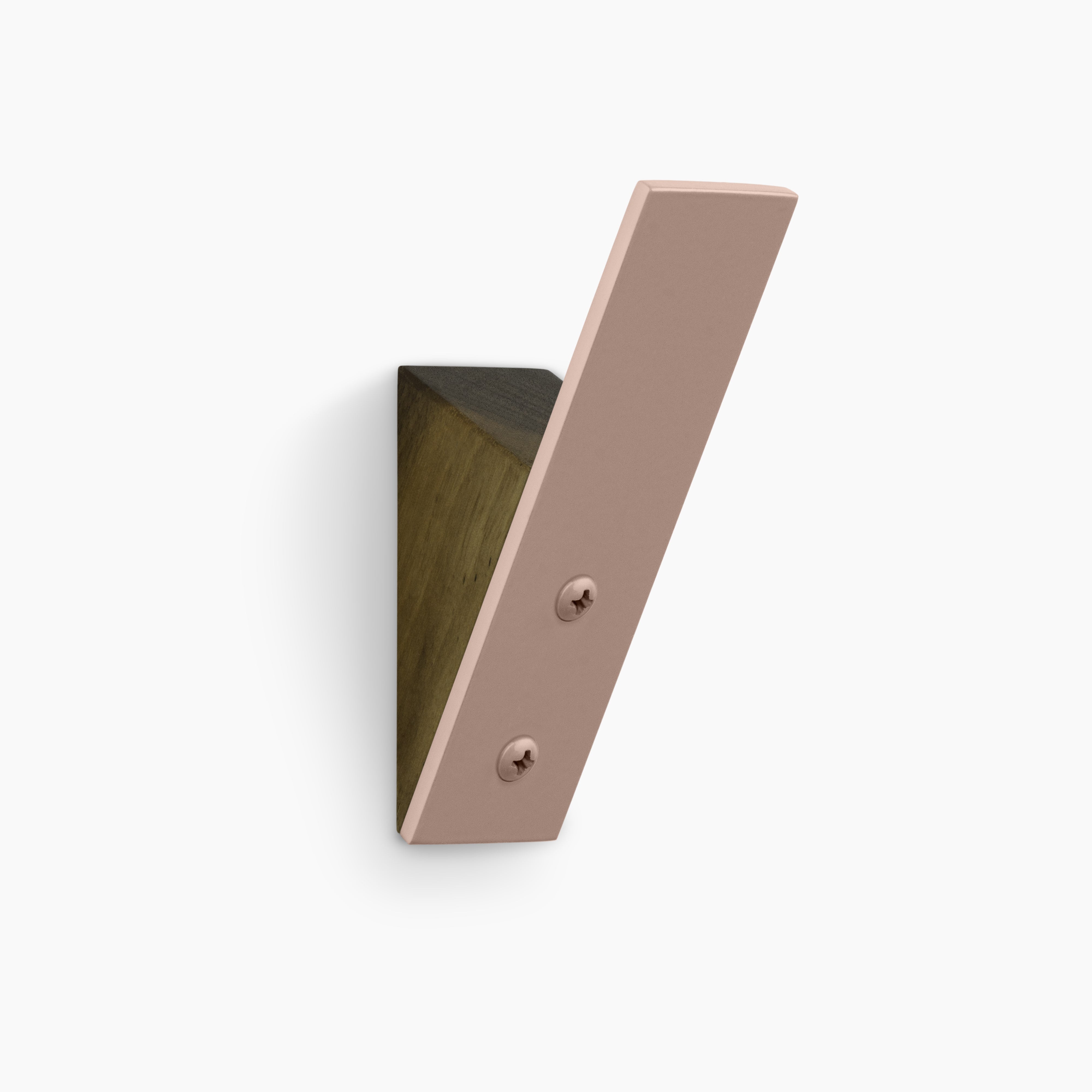 Shard Walnut Wall Hook by Shelfology Drywall / Pink Flash