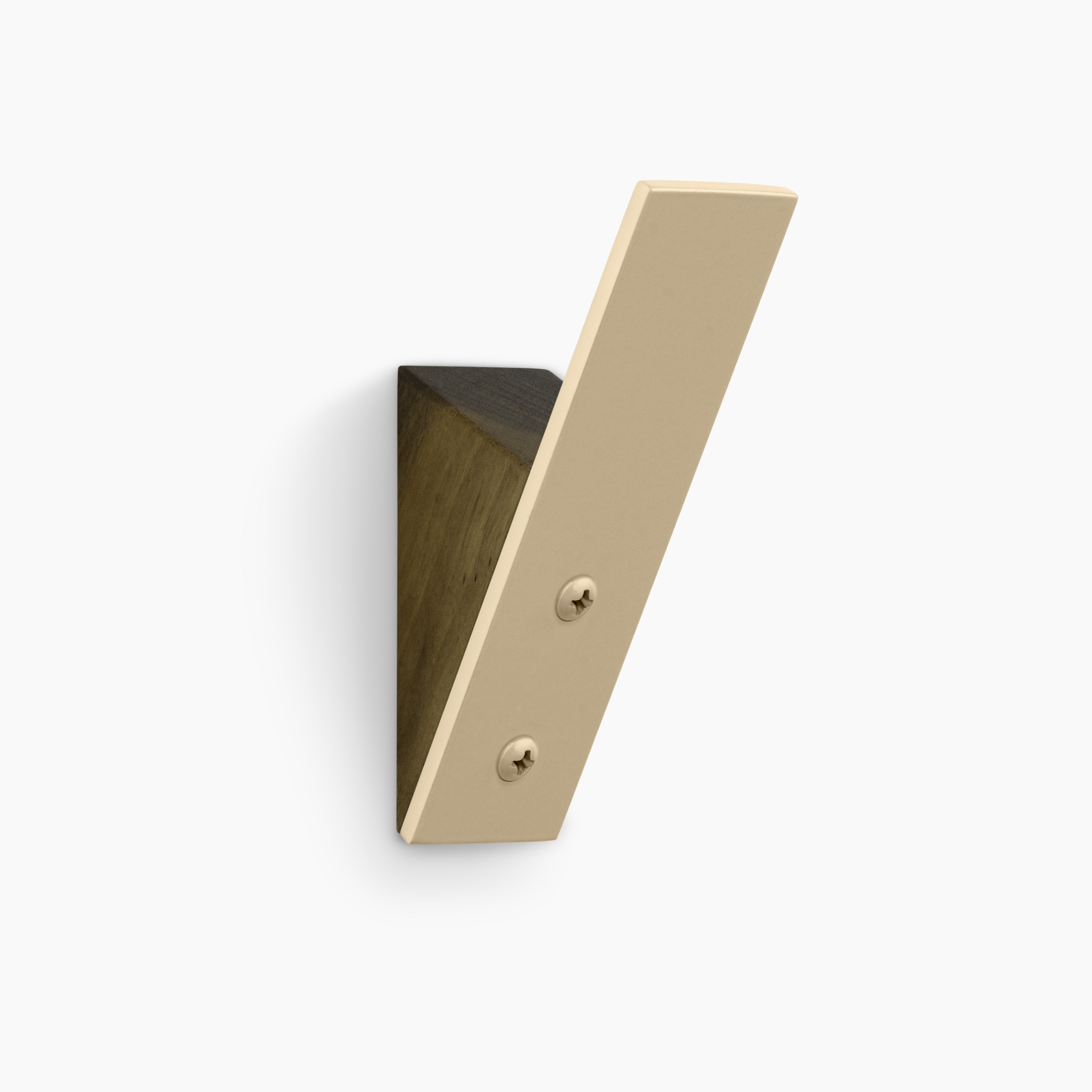 Shard Walnut Wall Hook by Shelfology Drywall / Sand